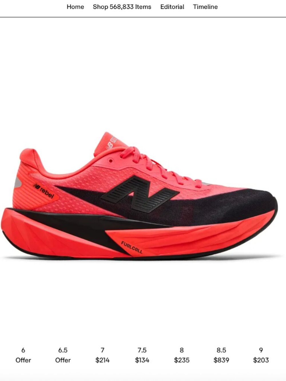New Balance FuelCell Rebel v5 'Urgent Red' in Size 10